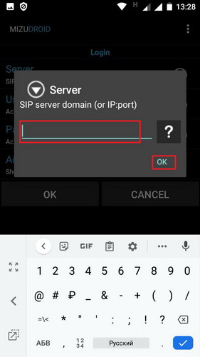 MizuDroid SIP настройки 2
